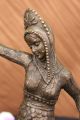 Exotischer Tänzer Figur Vintage Signiert Statue Von Mirval Marmor Basis Deko Antike Bild 5