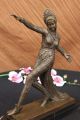 Exotischer Tänzer Figur Vintage Signiert Statue Von Mirval Marmor Basis Deko Antike Bild 7