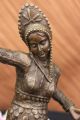 Exotischer Tänzer Figur Vintage Signiert Statue Von Mirval Marmor Basis Deko Antike Bild 8