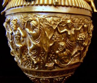 Greek Style Bronze Urn - Krater; Satyr,  Ariadne,  Dionysos/dionysus Bild