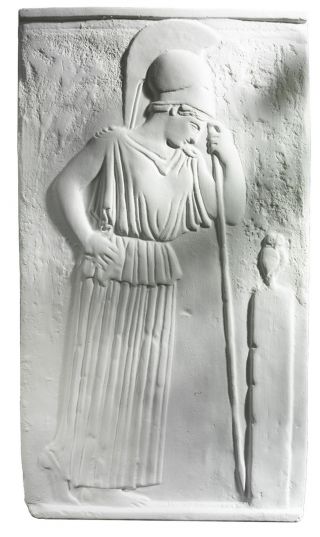 Relief Athena Am Grenzstein Griechische Antike Gips Bild
