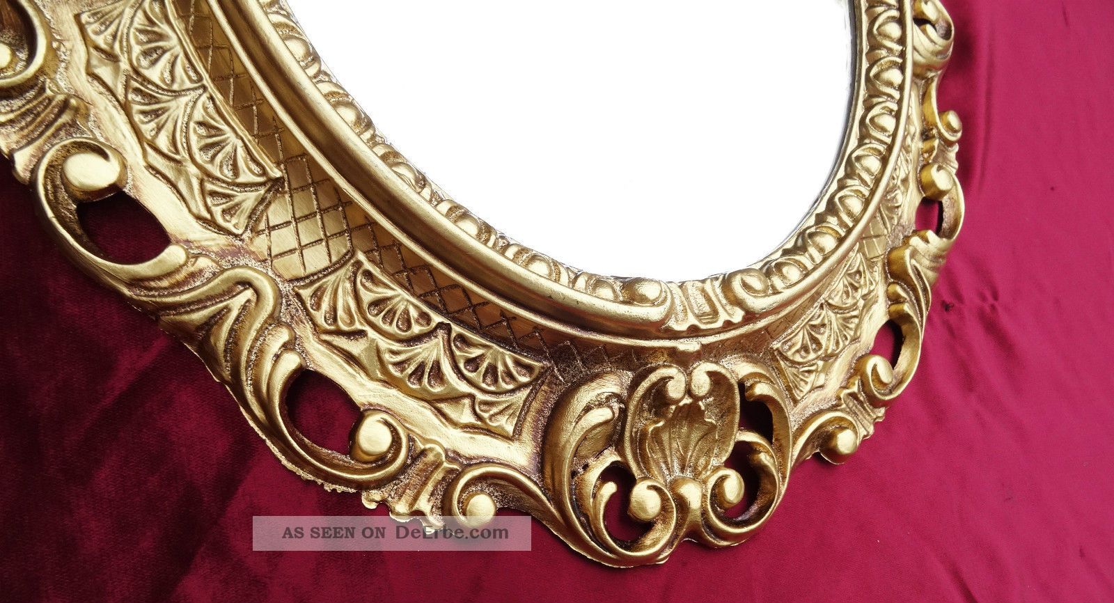 Wandspiegel Spiegel in GOLD OVAL 45 x 38 cm BAROCK Antik REPRO Vintage 345 88** 