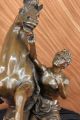 Aufzucht Pferd Man Handler Equestrian Artwork Bronze Marmor - Statue Skulptur Antike Bild 9