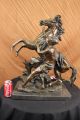 Aufzucht Pferd Man Handler Equestrian Artwork Bronze Marmor - Statue Skulptur Antike Bild 3