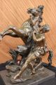 Aufzucht Pferd Man Handler Equestrian Artwork Bronze Marmor - Statue Skulptur Antike Bild 6