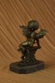 Jahrgang Französische Renaissance - Engel Putti Spelter Bronze Figur Statue Deco Antike Bild 4