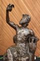 Griechisch - Römischer Musiker Sitzt Auf Großem Stuhl Bronze Skulptur Figur Groß Antike Bild 1