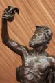 Griechisch - Römischer Musiker Sitzt Auf Großem Stuhl Bronze Skulptur Figur Groß Antike Bild 4