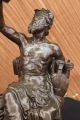 Griechisch - Römischer Musiker Sitzt Auf Großem Stuhl Bronze Skulptur Figur Groß Antike Bild 6