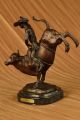 Frederic Remington Cowboy Bullenreiten Rodeo Bronzeskulptur Marmorsockel Antike Bild 7