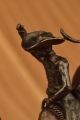 Frederic Remington Cowboy Bullenreiten Rodeo Bronzeskulptur Marmorsockel Antike Bild 8