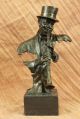 Heiße Guss Schwarz Afrikanischen Musiker Clarinet Orlean Bronze Skulptur Antike Bild 9