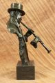 Heiße Guss Schwarz Afrikanischen Musiker Clarinet Orlean Bronze Skulptur Antike Bild 7