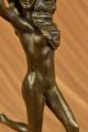 Signiert Nackte Frau Läuft Auf Der Straße Art Deco Bronze Skulptur Statue Antike Bild 10