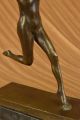 Signiert Nackte Frau Läuft Auf Der Straße Art Deco Bronze Skulptur Statue Antike Bild 11