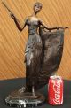Verlorene Wachs Bronzeskulptur Frau Statue Art Nouveau Dekor Dekoration Antike Bild 1