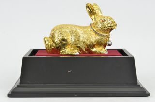 Hot Cast 24k Gold Beschichtet Bunny Geschenk Idee Bronze Museum Qualität Bild