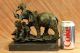Echte Bronze Metall Statue Majestätische/elefanten & Ein Baby Kalb Skulptur Antike Bild 1