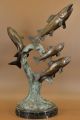 Bronze Skulptur Art Sammler Ausgabe Nummeriert Vier Forellen Fisch Antike Bild 10
