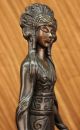 Signiert Uramerikanisch Indisches Mädchen Bronzeskulptur Figur Statue Figur Antike Bild 11