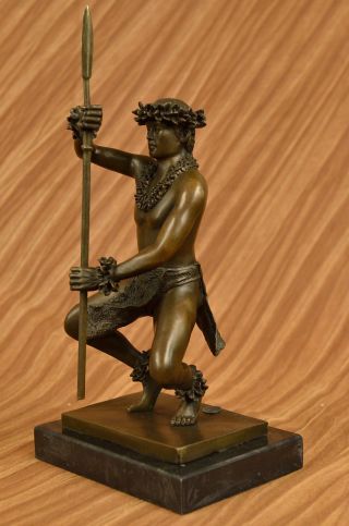 Klassische Hawaiian Tänzer Bronzeskulptur Hauptdekoration Nackte Statuen Kunst Bild