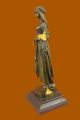 Renommierte Künstler Von Französisch Bouret Maiden Mädchen Gold Patina Bronze Antike Bild 4
