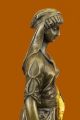 Renommierte Künstler Von Französisch Bouret Maiden Mädchen Gold Patina Bronze Antike Bild 7