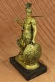 Bronze Figur Auf Marmor Basis - Griechisch/ Römischer Soldat Mit Speer,  Schild Antike Bild 3