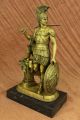 Bronze Figur Auf Marmor Basis - Griechisch/ Römischer Soldat Mit Speer,  Schild Antike Bild 4