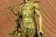 Bronze Figur Auf Marmor Basis - Griechisch/ Römischer Soldat Mit Speer,  Schild Antike Bild 6