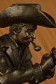L Vintage Schwer Western Cowboy Bronze Sculpture Hot Cast Heim Decor Antike Bild 9