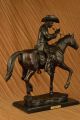 L Vintage Schwer Western Cowboy Bronze Sculpture Hot Cast Heim Decor Antike Bild 8