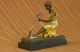 Bronze Skulptur Mädchen Mit Papagei Kunst Figur Von Haus Dekoration Antike Bild 4