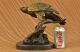 Bronze Adler Falken Figur Garten Osprey Statue Marmorsockel Dekor Antike Bild 2