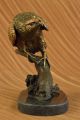 Bronze Adler Falken Figur Garten Osprey Statue Marmorsockel Dekor Antike Bild 4