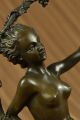 Kunst Deko Fantasy Satyr Mit Nackter Nymphe Bronze Skulptur Marmorfuß Figur Deko Antike Bild 9