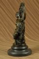 Kunst Deko Fantasy Satyr Mit Nackter Nymphe Bronze Skulptur Marmorfuß Figur Deko Antike Bild 4