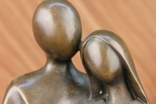 Echtes Bronze Familie Figur Art Hand Plastik Craft Crafted Nr Figur Marmor Bild