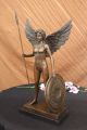 Signiert Moreau Amazonischer Krieger Bronzene Skulptur Figur Marmorfuß Ausverk Antike Bild 2