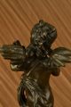 Hautfarben Baby Angel Bronzestatue Plastik Marmorsockel Figur Dekor Deco Antike Bild 11
