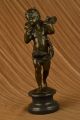 Hautfarben Baby Angel Bronzestatue Plastik Marmorsockel Figur Dekor Deco Antike Bild 1