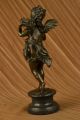 Hautfarben Baby Angel Bronzestatue Plastik Marmorsockel Figur Dekor Deco Antike Bild 5