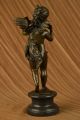 Hautfarben Baby Angel Bronzestatue Plastik Marmorsockel Figur Dekor Deco Antike Bild 6