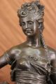 Kunst Dekor Jugendstil Damen Herbst Bronzeskulptur Von Moreau Lrg Antike Bild 4