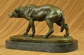 Heulender Wolf Bronze Statue Tier Figur Skulptur Kunst Deko Groß Bild