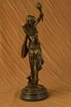 Österreichische Frau Mandolin Banjo Spielerin Musiker Bronze Vintage Skulptur Antike Bild 4