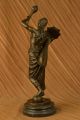 Österreichische Frau Mandolin Banjo Spielerin Musiker Bronze Vintage Skulptur Antike Bild 7