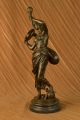 Österreichische Frau Mandolin Banjo Spielerin Musiker Bronze Vintage Skulptur Antike Bild 8