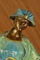 Bronze Skulptur Edel Frau Selten Japanischer Stil Speziell Patina Art Déco Antike Bild 9