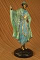 Bronze Skulptur Edel Frau Selten Japanischer Stil Speziell Patina Art Déco Antike Bild 1
